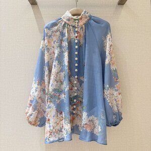 Zimmermann mock neck lantern sleeve shirt